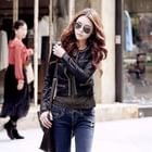 Koo - Faux-Leather Chain-Trim Jacket