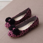 Ni-kiyo - Pompom Leopard Print Flats