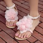 Grace Candy - Corsage-Accent Thong Sandals