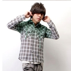 SeventyAge - Gradient Hooded Plaid Shirt
