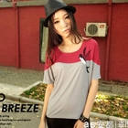 Ando Store - Swallow Print Two-Tone Top