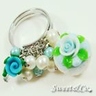Sweet & Co. - Sweet Mini Blue Glitter Cupcake Floral Ring