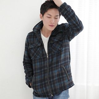 Checked Jacket With Zipper Fastening Checked Jacket With Zipper Fastening