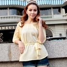 O.SA - 3/4-Sleeve Tie-Waist Chiffon Top