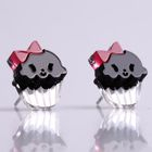 Sweet & Co. - Miss Cupcake Black Stud Silver Earrings