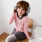 OrangeBear - Set: Hooded Dress + Striped Drawstring Top