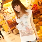 YOMI - Cap-Sleeve Printed T-Shirt
