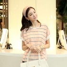 CLICK - Cuffed Sleeve Stripe T-Shirt