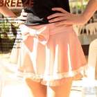 Ando Store - Bow-Accent Lace-Hem Skort