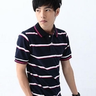 MR.PARK - Contrast-Trim Striped Polo Shirt