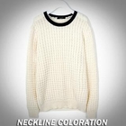 De Karma - Contrast-Neckline Waffle-Knit Top
