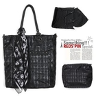 REDOPIN - Set: Skull Pattern Shoulder Bag + Pouch + Scarf