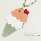 Sweet & Co. - Pink Mirror Ice-Cream Silver Necklace