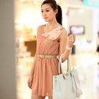 59th Street - Petal Detail Sleeveless Dress (Belt not Included)