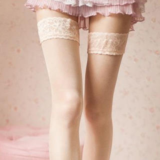 Lace-Hem Over-Knee Socks Lace-Hem Over-Knee Socks