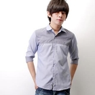 SeventyAge - 3/4-Sleeve Striped Shirt