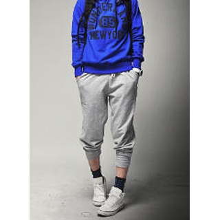 Drawstring-Waist Cropped Sweat Pants