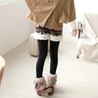 Tokyo Fashion - Inset Fleece-Trim Patterned Shorts Leggings