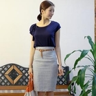 ode' - Set: High-Waist Pencil Skirt + Belt