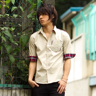 Plaid-Trim Shirt Plaid-Trim Shirt