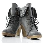 59 Seconds - Fold-Over Lace-Up Ankle Boots