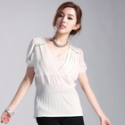 O.SA - V-Neck Chiffon-Panel Knit Top
