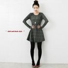 lovemark - Floral Print A-Line Knit Minidress
