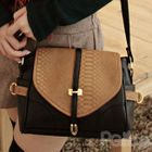 PG Beauty - Faux Snakeskin Flap Cross Bag