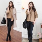 MOUL STYLE - Dotted Tab-Sleeve Blouse