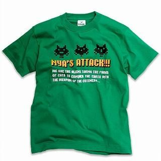 Print Crewneck Tee - 'Nya's Attack!!!' Print Crewneck Tee - 'Nya's Attack!!!'