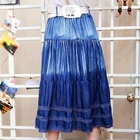 Meteshow - Crochet-Trim Denim Skirt