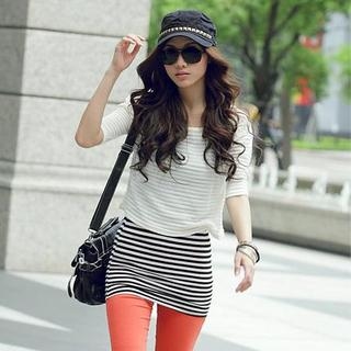 Set: Cropped Top + Striped Tank Top Set: Cropped Top + Striped Tank Top