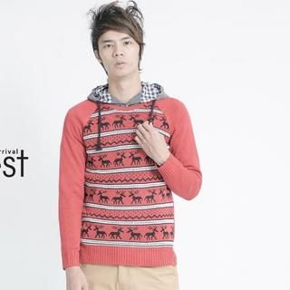 Tribal-Patterned Long Sleeve Knit Top Tribal-Patterned Long Sleeve Knit Top