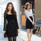 NamuDDalgi - Mock Two-Piece Bow-Front Dress