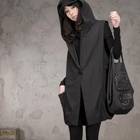 HALUMAYBE - Hooded Single-Button Long Vest