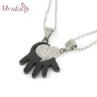 Menku - Couple Set: Hand & Heart Pendant
