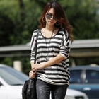 DANGOLGAGE - Round-Neck Striped Top