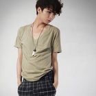 deepstyle - Distressed V-Neck T-Shirt