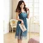 JK2 - Bow-Accent Dotted Cocktail Dress