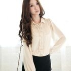Tokyo Fashion - Pintuck Bib Chiffon Blouse