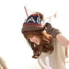 Tokyo Fashion - Contrast-Color Pompom-Accent Beanie