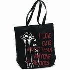 SCOPY - Cotton Twill Tote Bag - 'I Love Cats More Than Anyone Else Does'
