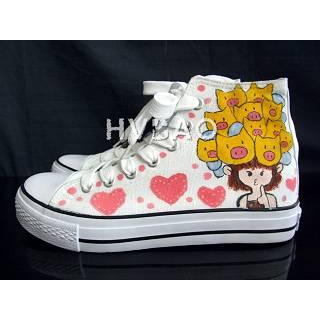 'Pigs On Your Head' High-Top Sneakers