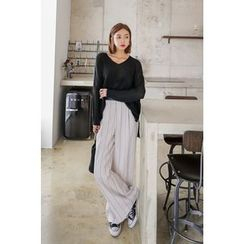 PPGIRL - Striped Wide-Leg Pants PPGIRL - Striped Wide-Leg Pants