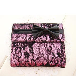 Bow-Accent Lace Wallet