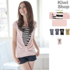 Kiwi Shop - Mock Two-Piece Short-Sleeve Top