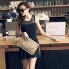 PUFFY - Lace-Panel Sleeveless Skater Dress