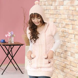 Braided Panel Hooded Top