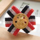 Fit-to-Kill - Hand made Pretty golden button with France pattern cotton ring
