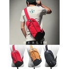 SLIM&FIT - Faux-Leather Trim Sling Shoulder Bag